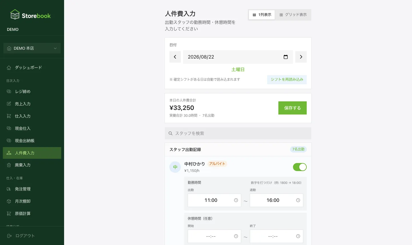 人件費のムダが、今日見える。
