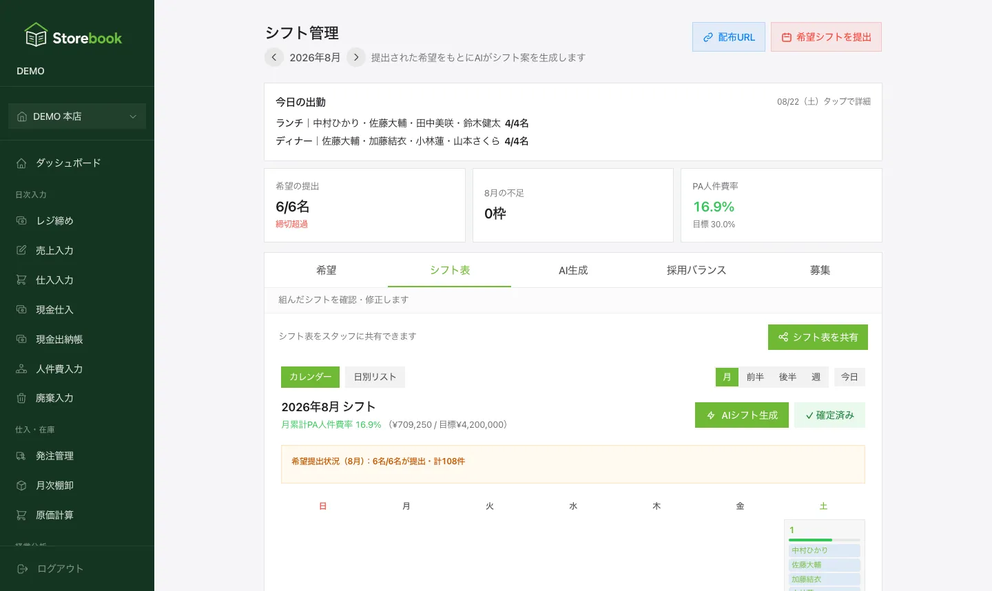 何時間もかけていたシフトが、数秒で下書きに。